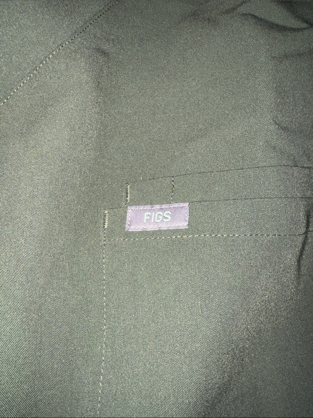 Figs Olive Green Scrub Set with Navy Drawcord - Picture 5 of 5